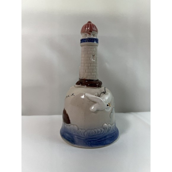 Vintage Porcelain Bell Souvenir Lighthouse Sea Gulls Made in Japan - Picture 3 of 5